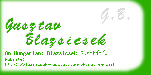 gusztav blazsicsek business card